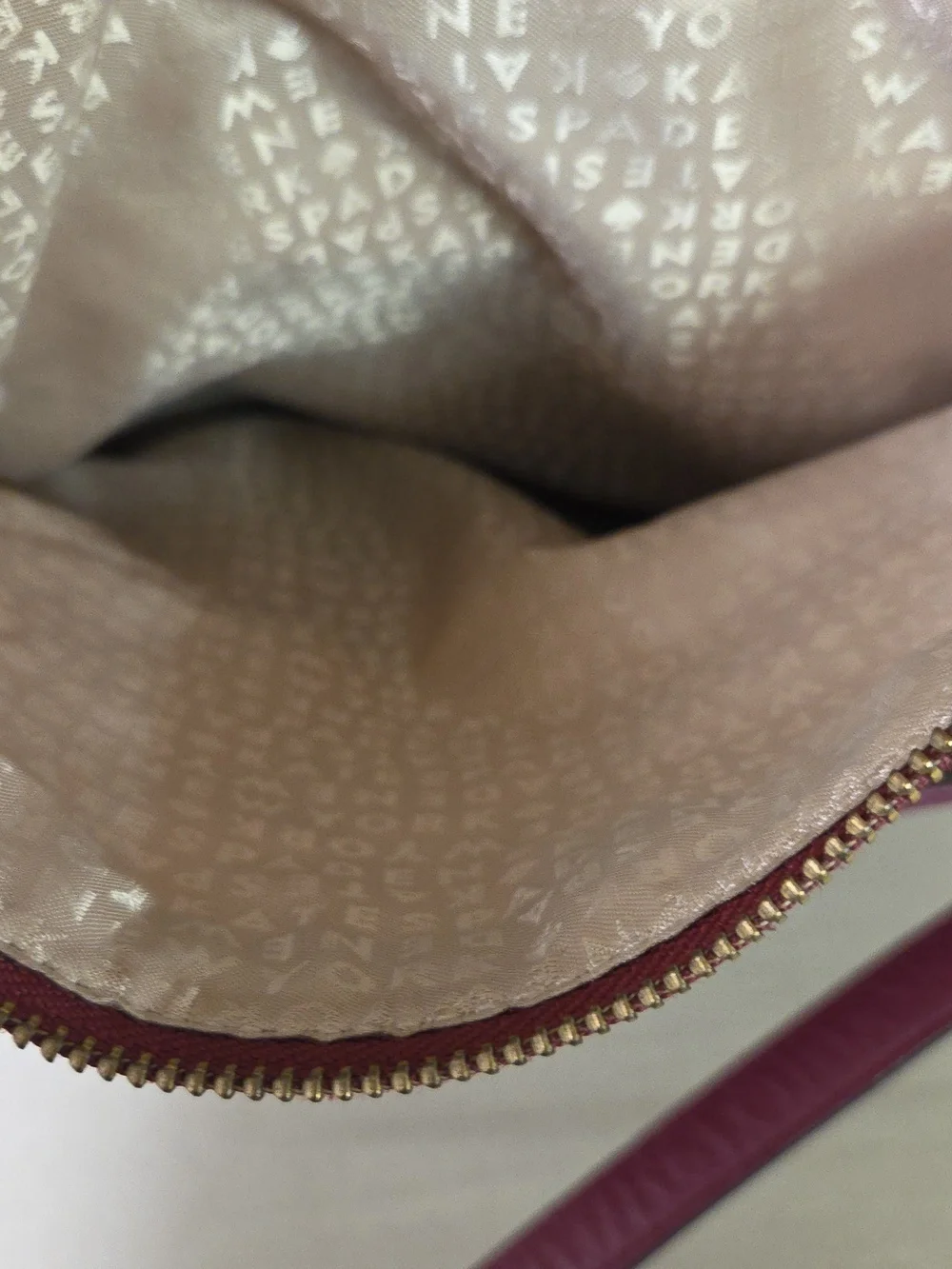 Kate Spade Lelia Med  Pebbled Leather Shoulder Or Crossbody Dark Plum/ Magenta